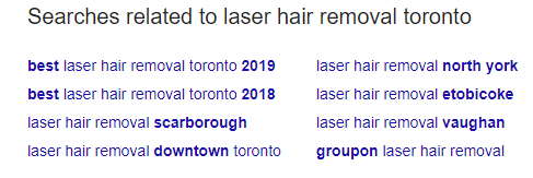 Searches related to laser hair removal toronto