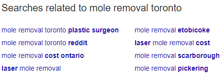 mole removal - people also search for