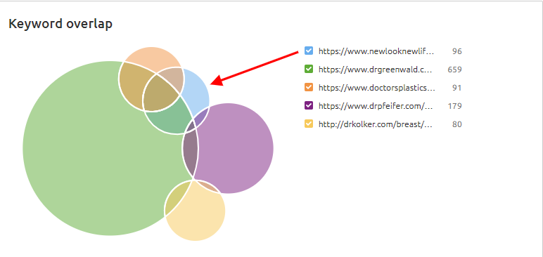 NYC breast augmentation keyword gap analysis