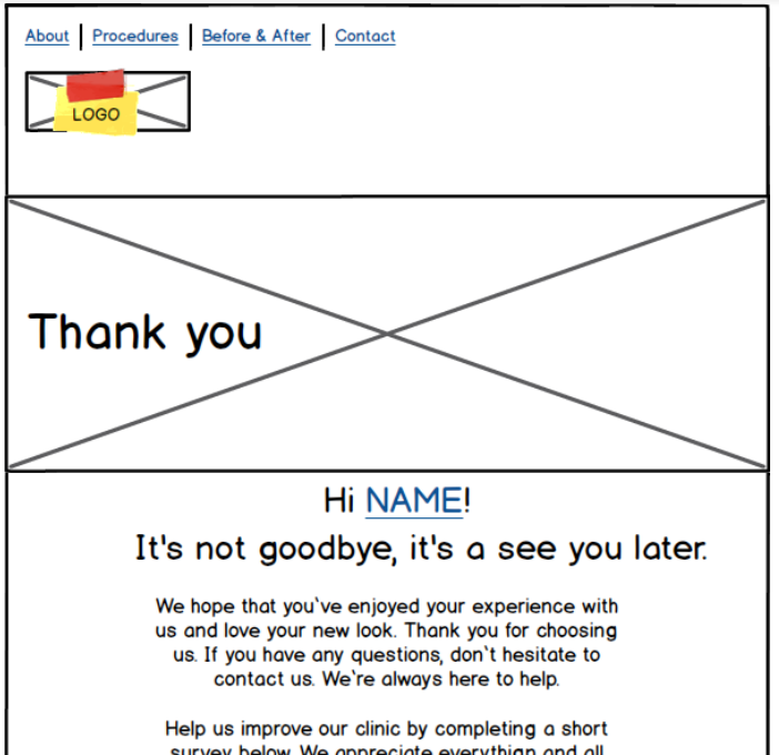 review email wireframe