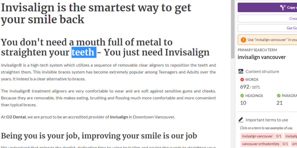 Invisalign page